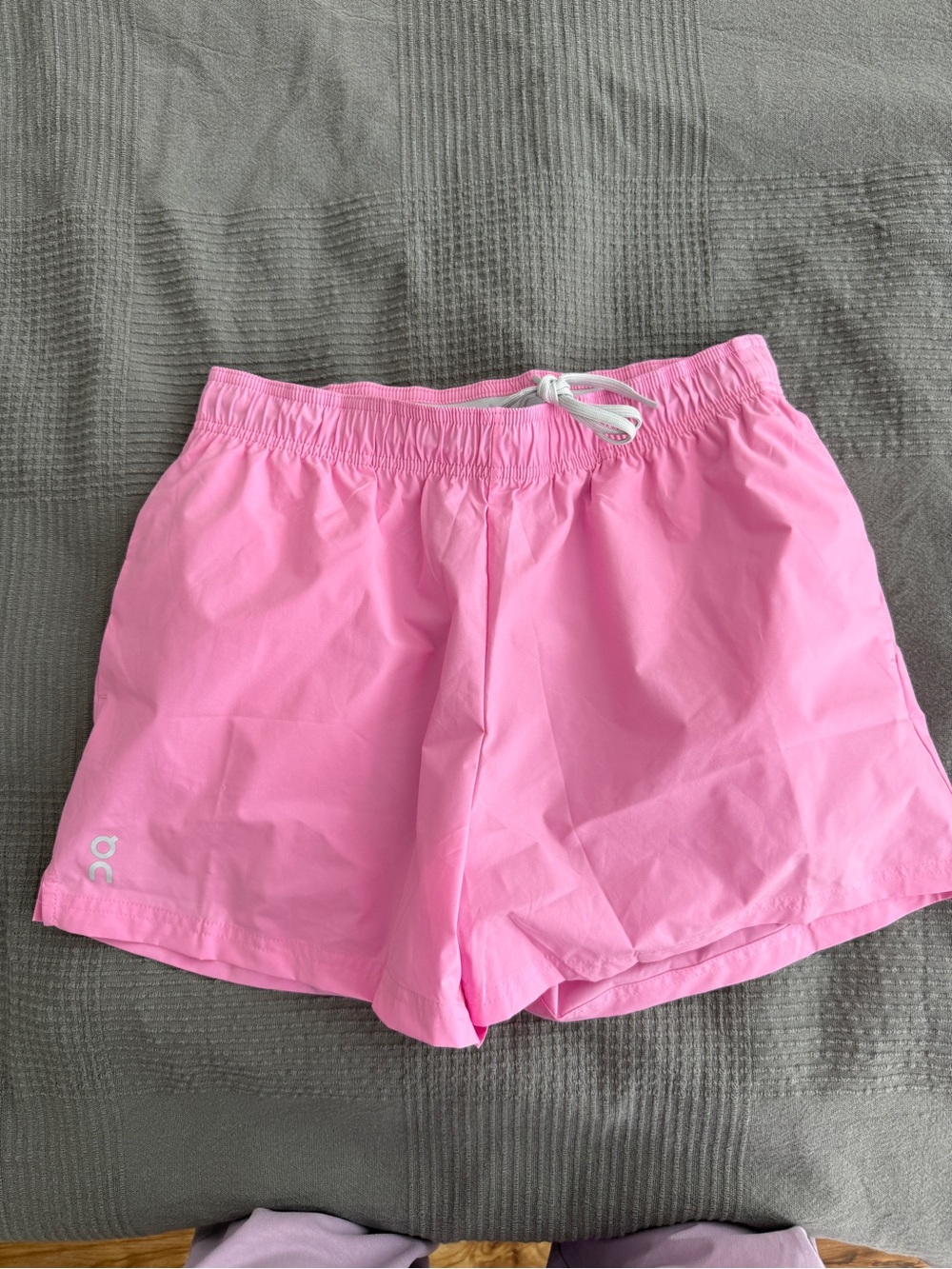 On Running Pink Women's Athletic Shorts with Drawcord